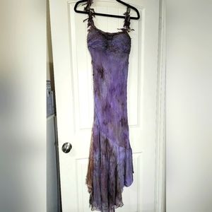 Purple Beaded Silk Formal Dress Size 6
